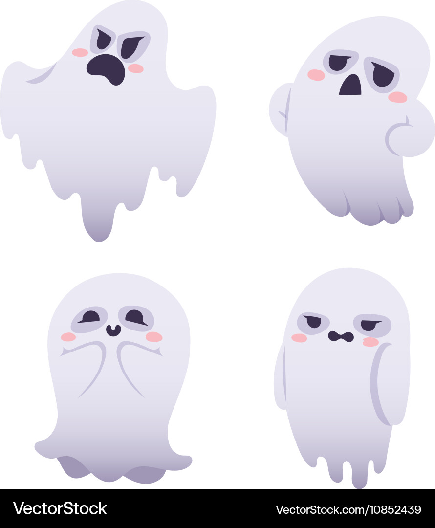 Ghost characters isolated vector image