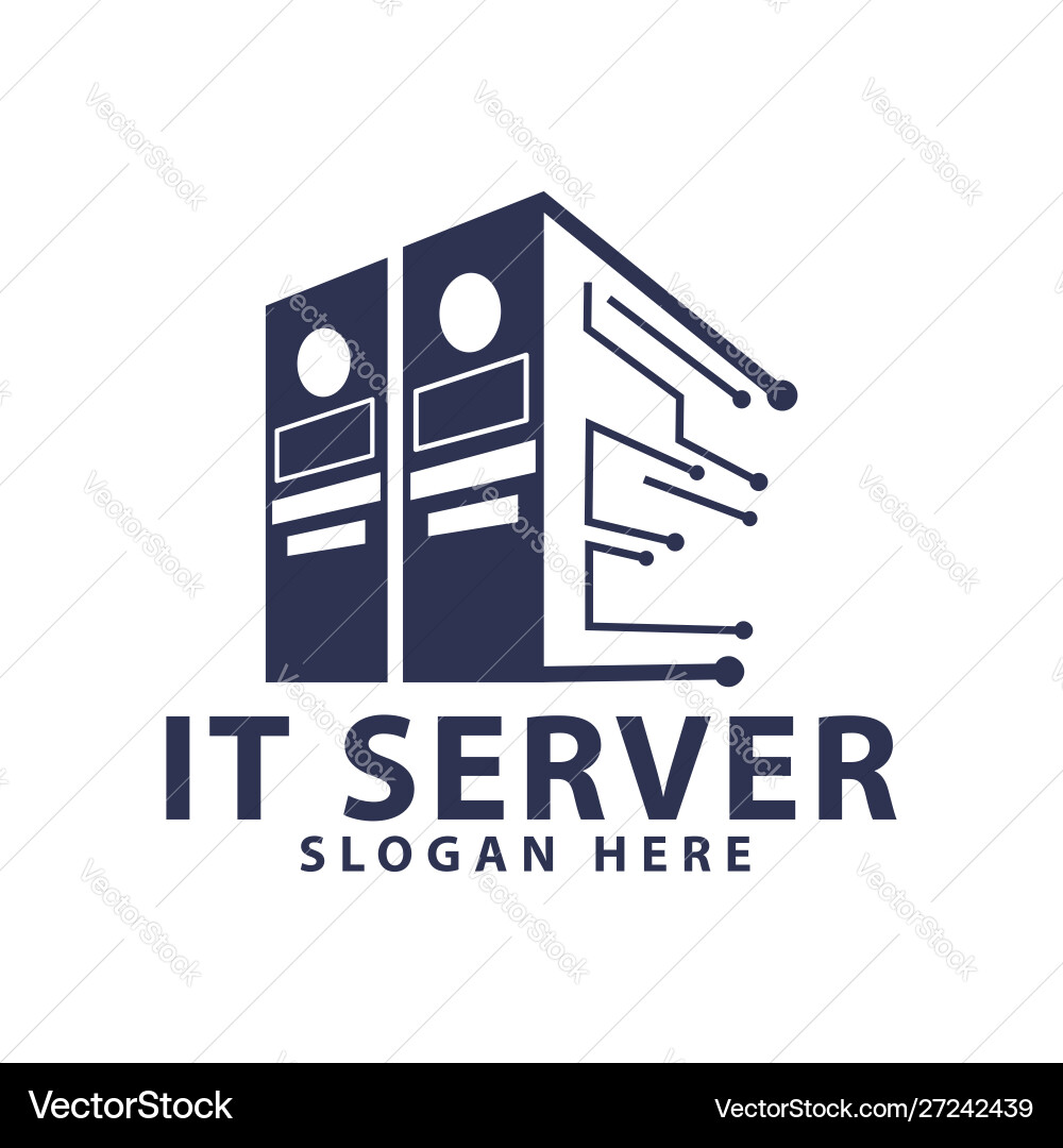 It server data base computer logo design template It server data base computer logo design template Vector Image
