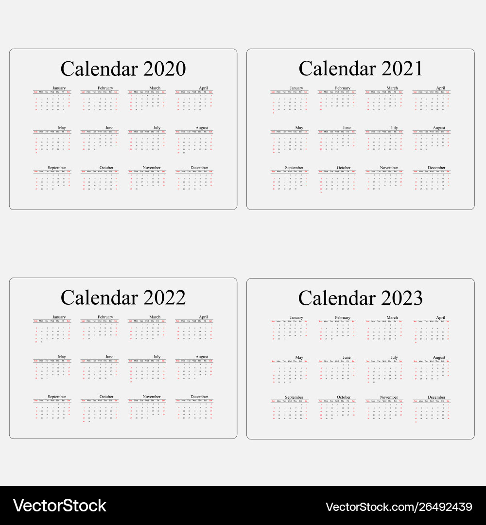 Kalender 2020 20212022 und 2023 Kalender 2020 20212022 und 2023 vektorbild