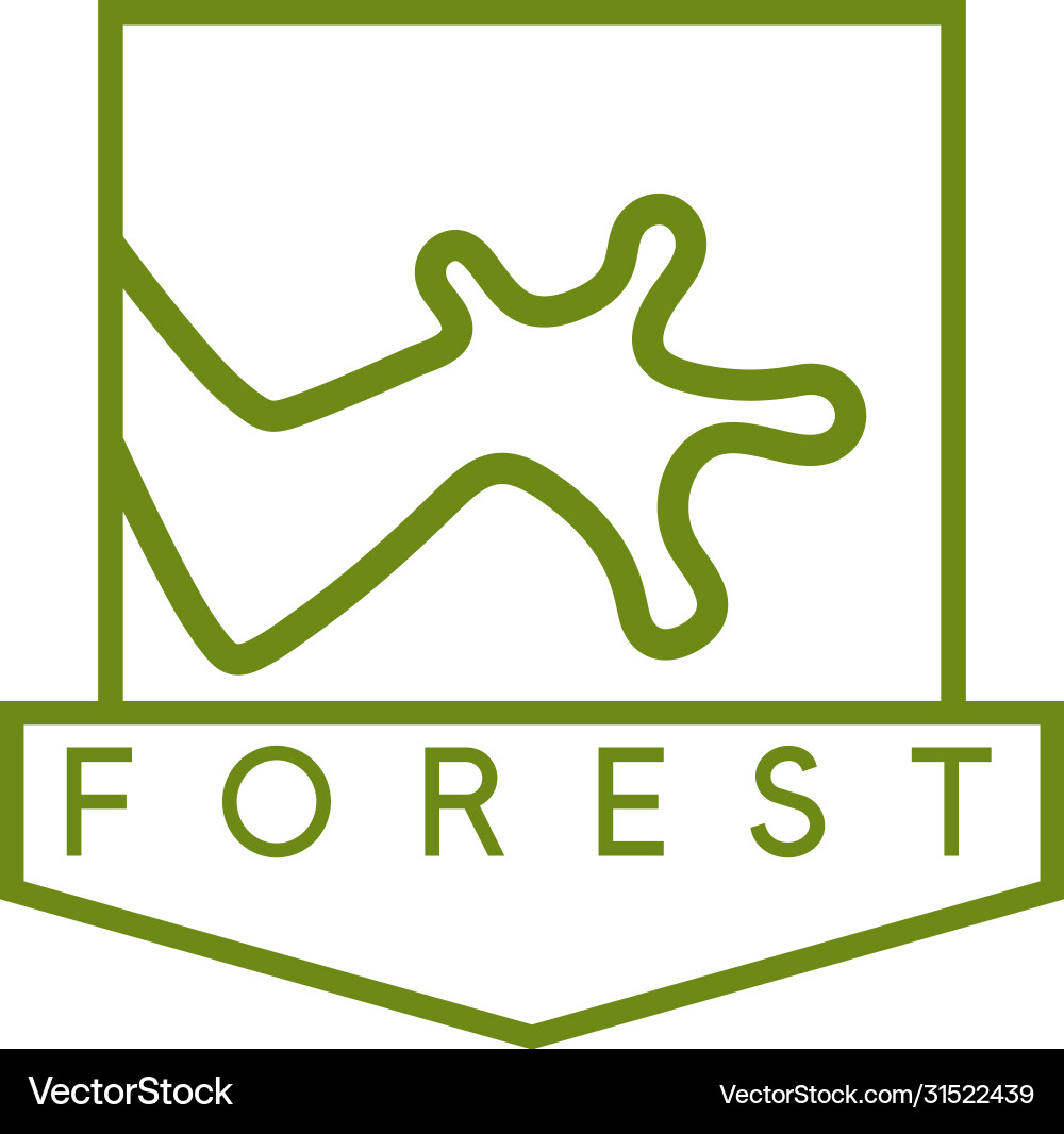 Line art crest with simple frog Line art crest with simple frog Vector Image