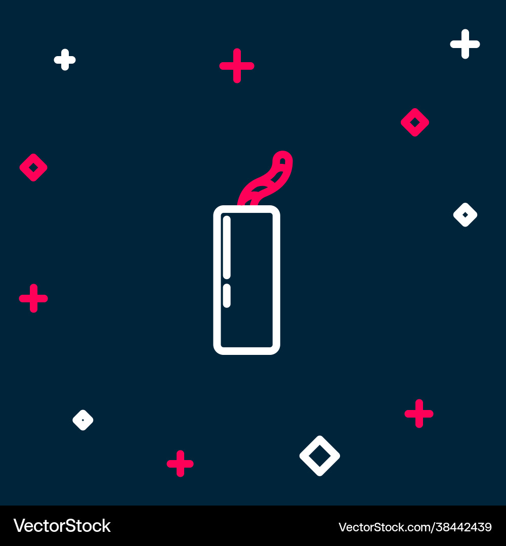 Line detonate dynamite bomb stick and timer clock vector image