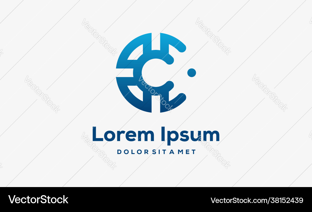Modern c initial logo tech Vector Image