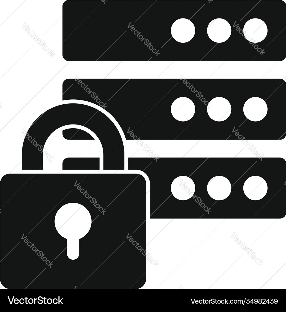 Protected server icon simple style Protected server icon simple style vector image