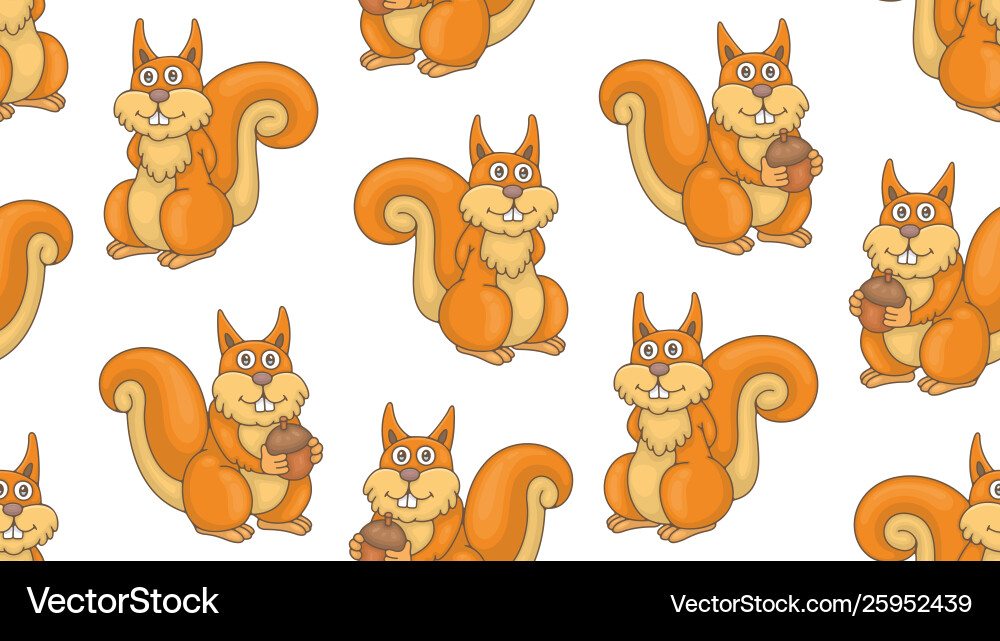 Seamless pattern with squirrels vector image