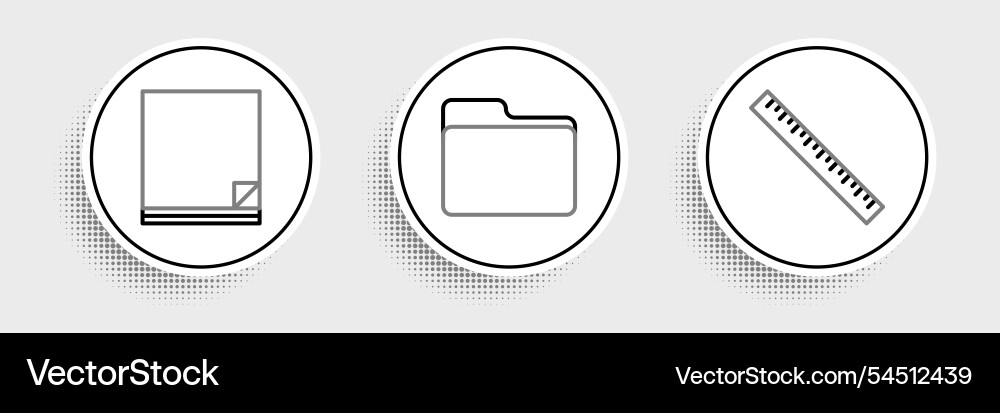 Set line ruler file document and folder Set line ruler file document and folder vector image