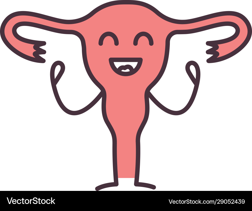 Smiling uterus character color icon Smiling uterus character color icon vector image