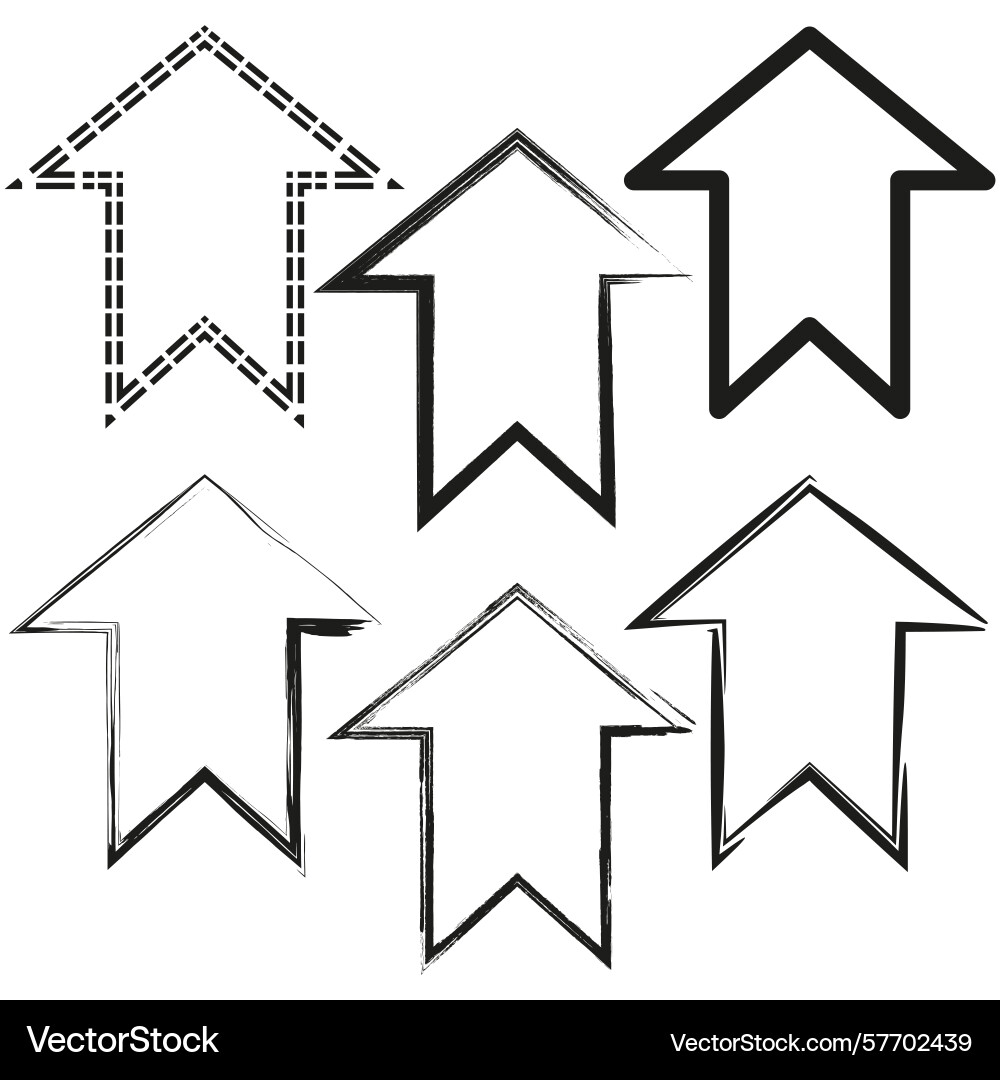 Uptrend arrow icons multiple direction symbols Uptrend arrow icons multiple direction symbols vector image