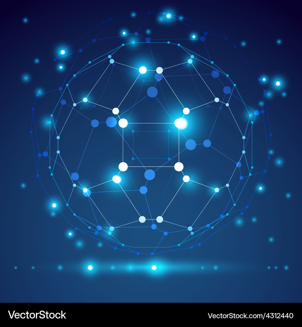 Abstract 3d wireframe geometric object clear eps vector image