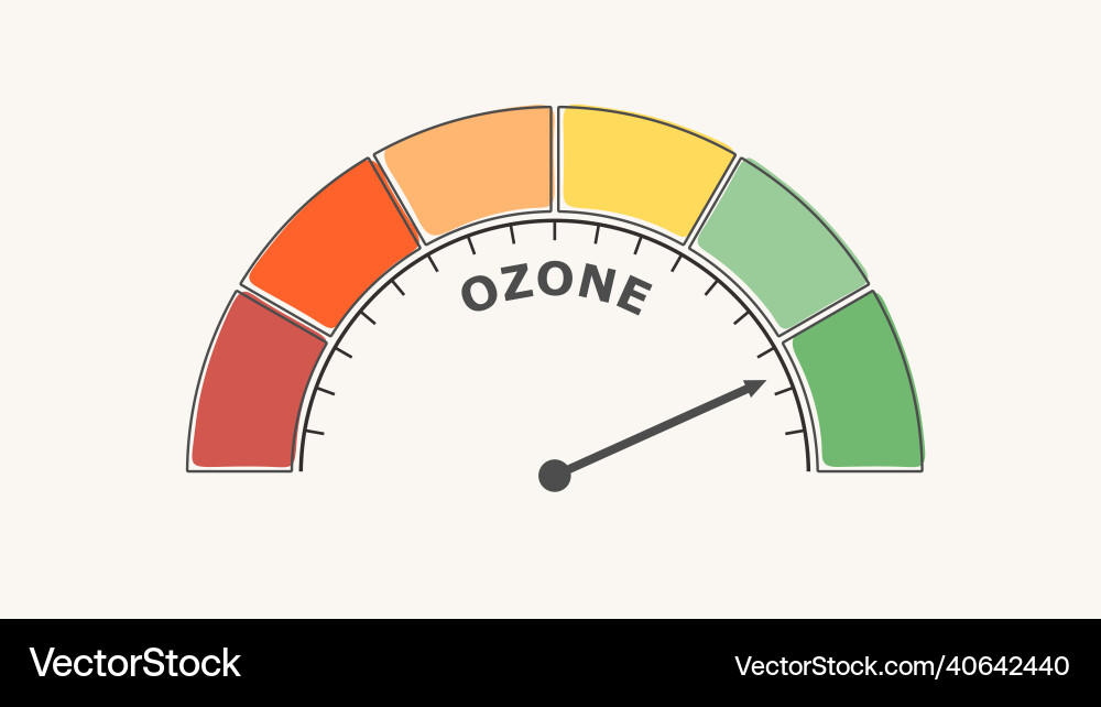 Abstract meter read level of ozone result Abstract meter read level of ozone result Vector Image