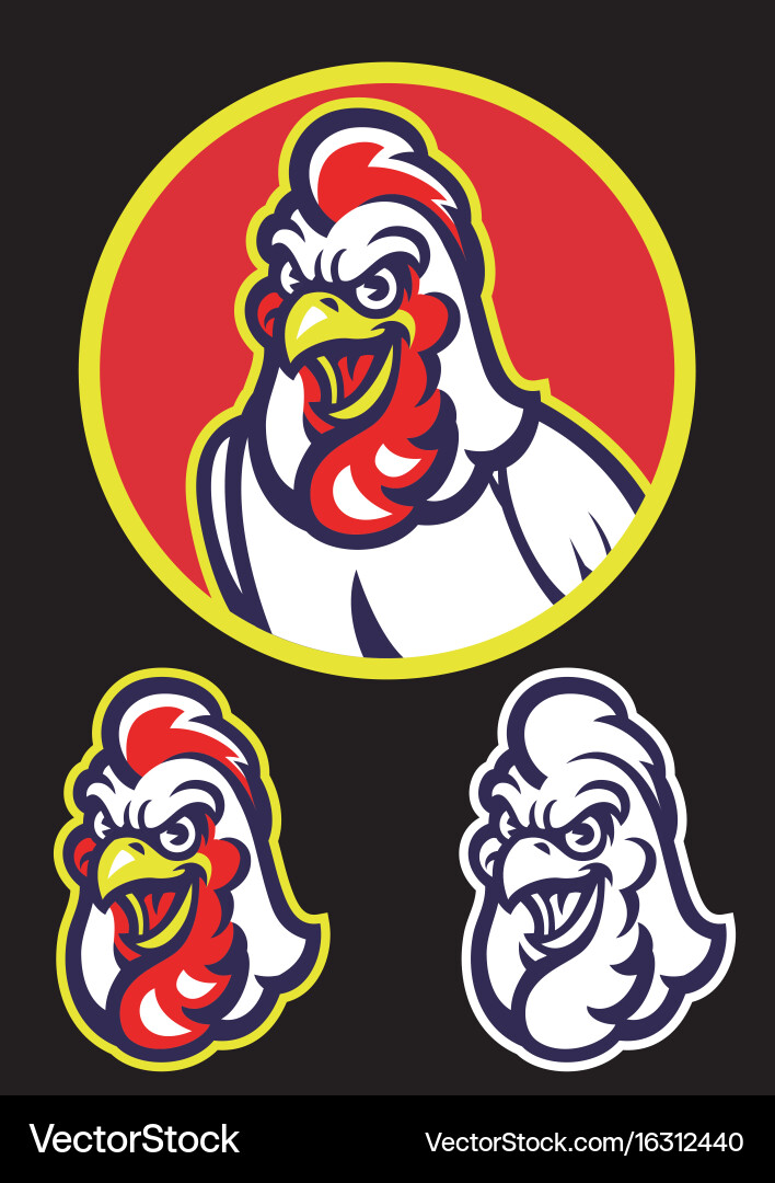 Aggressive Rooster Mascot Vector Image