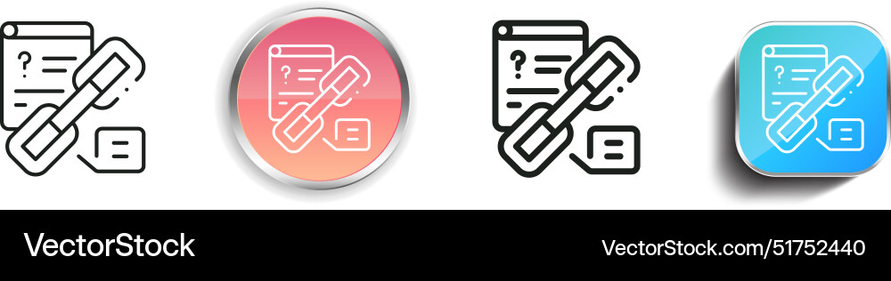 Backlink icon thin linear regular and button vector image