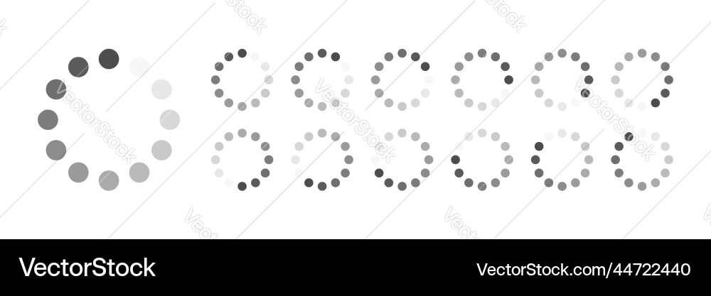 Circular loading buffering icons Circular loading buffering icons vector image