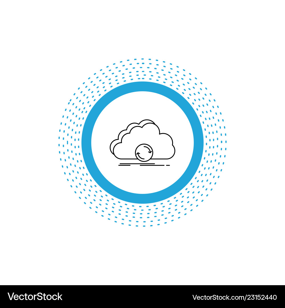 Cloud syncing sync data synchronization line icon Cloud syncing sync data synchronization line icon vector image