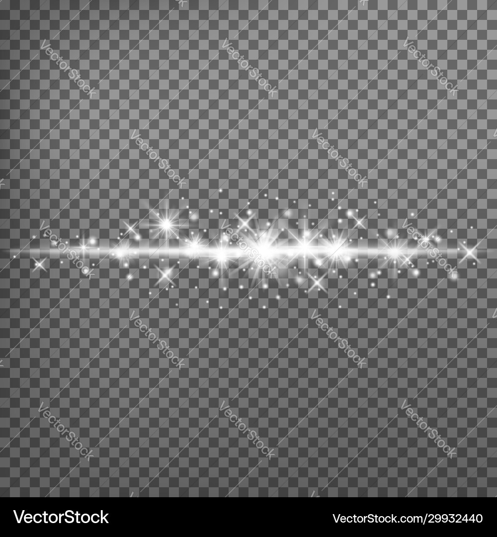 Glowing light explodes on a transparent vector image