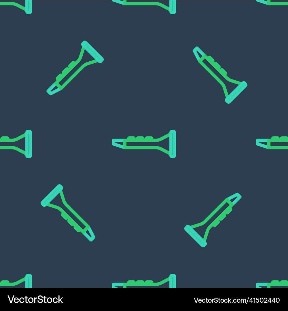 Line clarinet icon isolated seamless pattern Vector Image