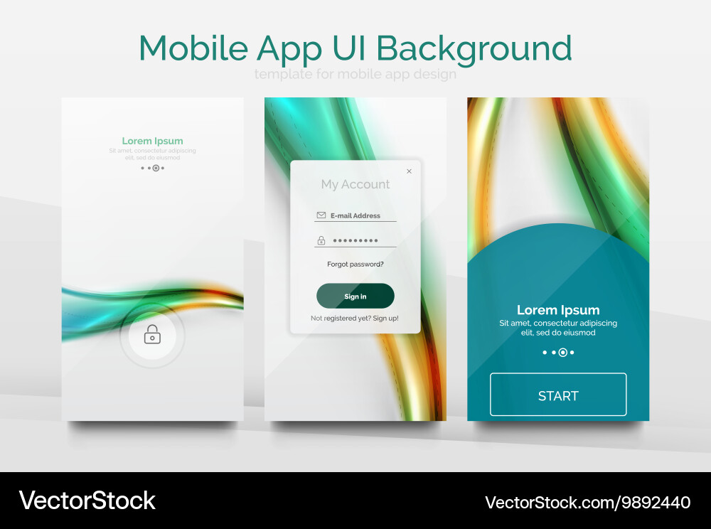Modern Wave Mobile UI Background vector image