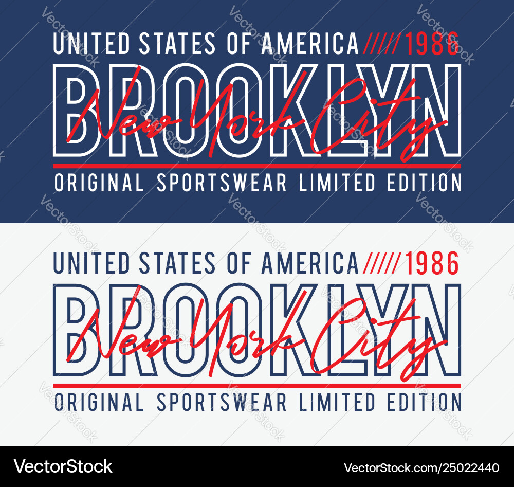 New york brooklyn Typografie Design für T-Shirt New york brooklyn Typografie Design für T-Shirt vektorbild