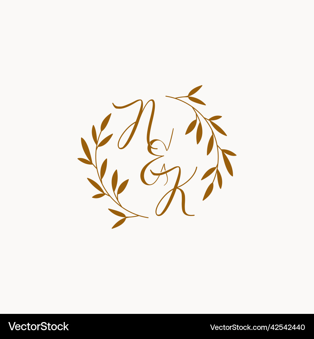 Nk initial wedding monogram logo Royalty Free Vector Image