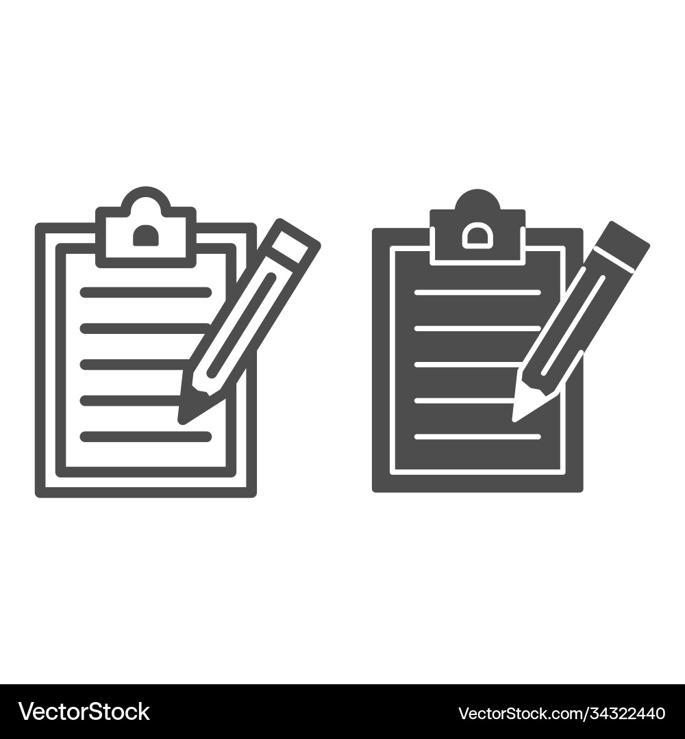 Notepad with pencil line and solid icon science Notepad with pencil line and solid icon science vector image