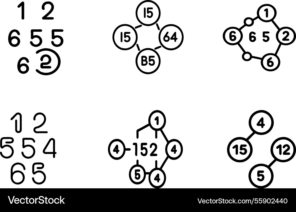 Number and data analysis icon set Vector Image