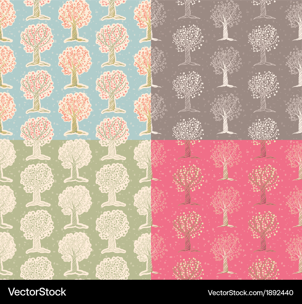 Pattern with tree Vector Image
