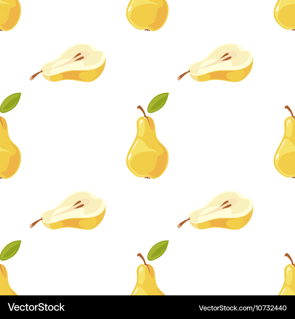 Pears and slices seamless pattern vector image