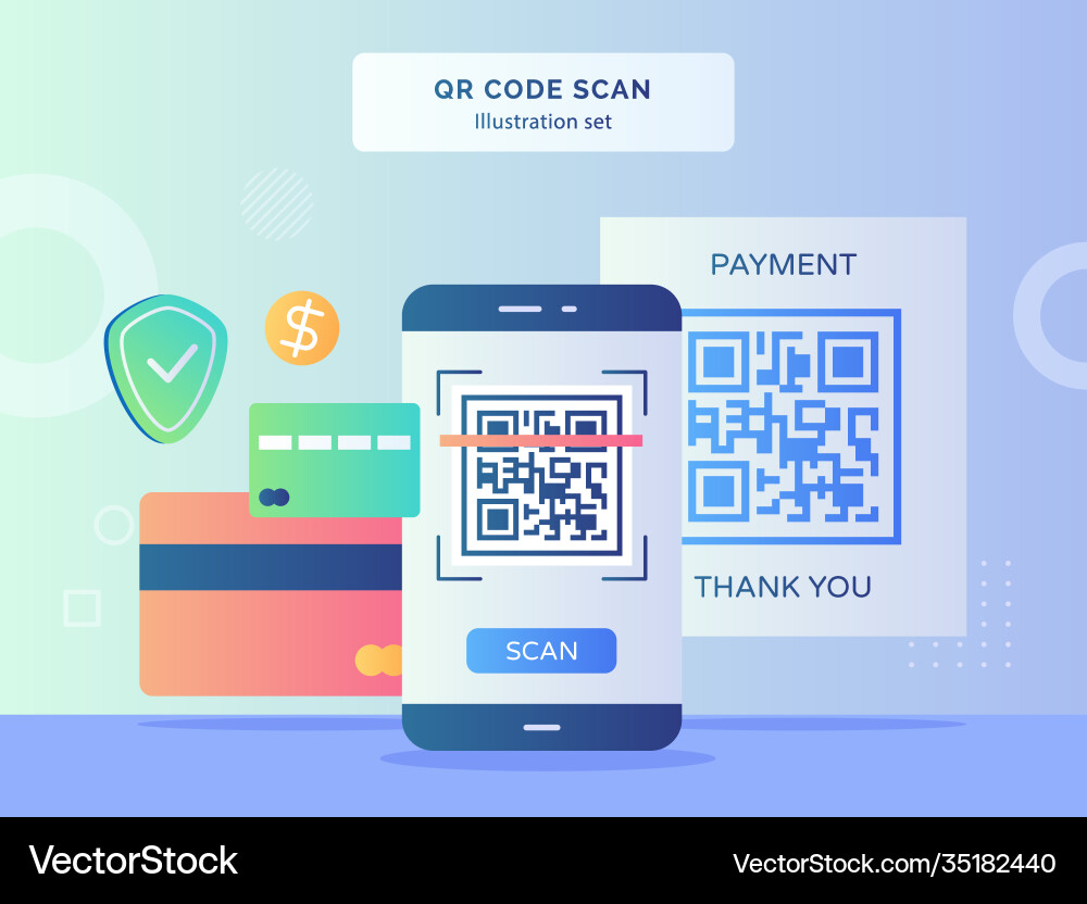 Qr-Code-Scan gesetzt auf Display-Smartphone Qr-Code-Scan gesetzt auf Display-Smartphone vektorbild