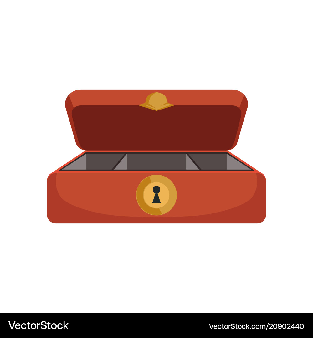Red empty jewelry box safety business values Red empty jewelry box safety business values vector image