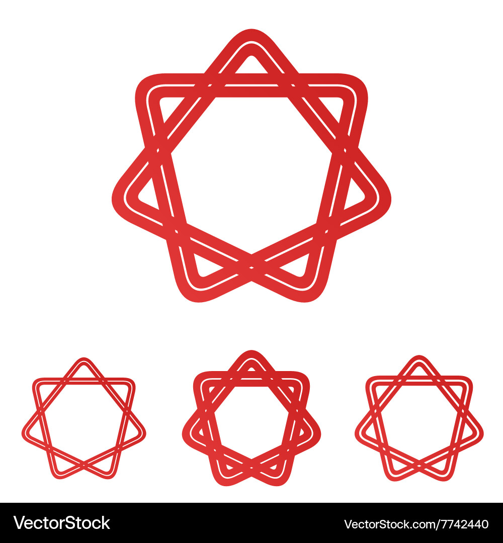 Red line loop star logo design set vector image