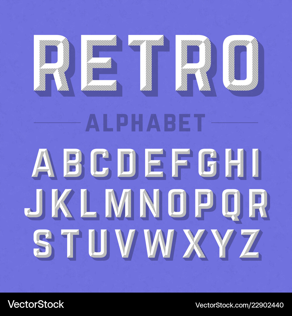 Retro style alphabet Royalty Free Vector Image