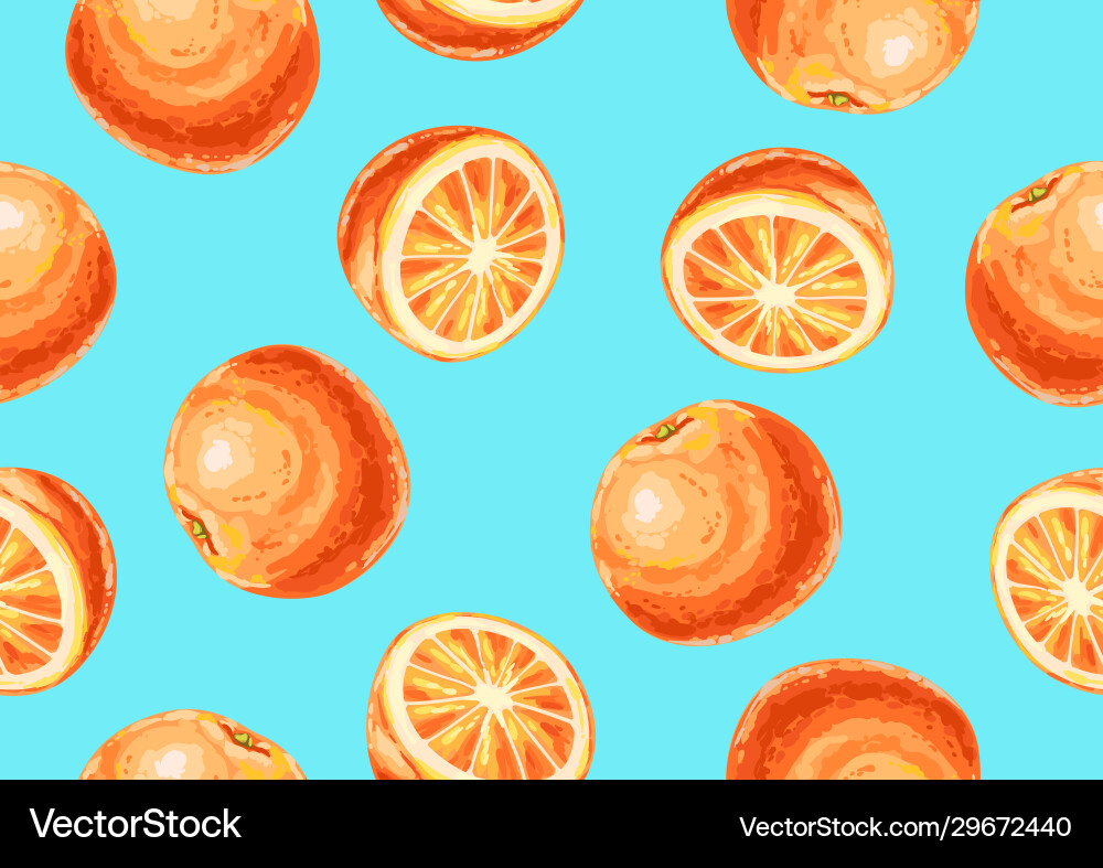 Seamless pattern with oranges and slices Seamless pattern with oranges and slices vector image