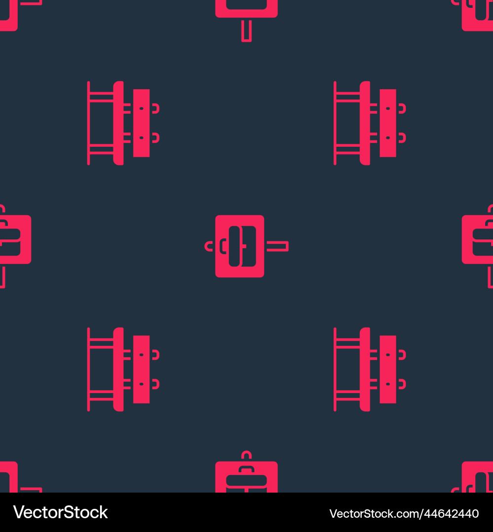 Set bench and work search on seamless pattern Set bench and work search on seamless pattern Vector Image