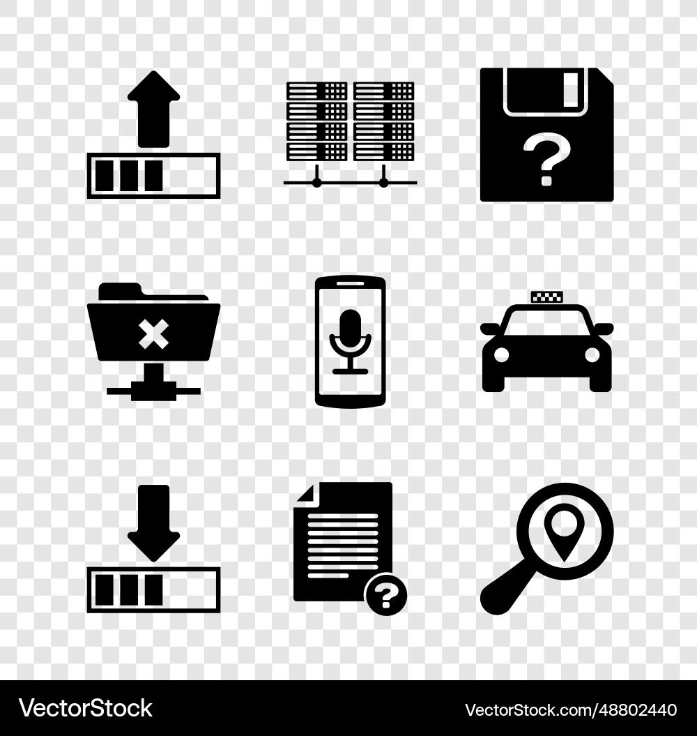 Set loading server data web hosting unknown Set loading server data web hosting unknown vector image
