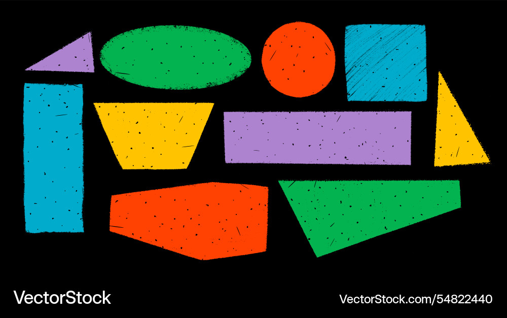 Simple textured shapes in rough rustic style hand Simple textured shapes in rough rustic style hand vector image