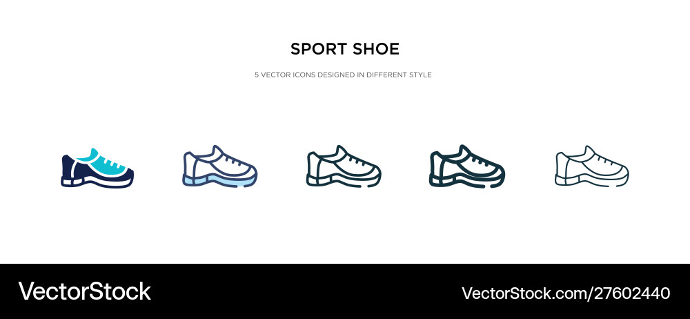 Sport shoe icon in different style two colored Sport shoe icon in different style two colored vector image