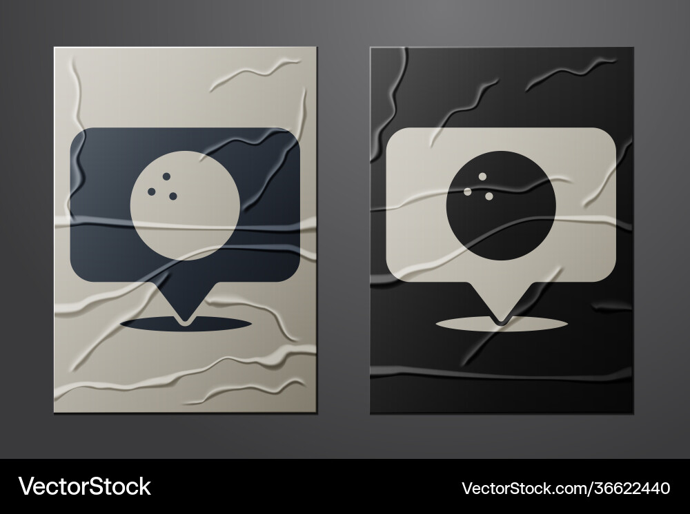 White map pointer with bowling ball icon isolated White map pointer with bowling ball icon isolated vector image
