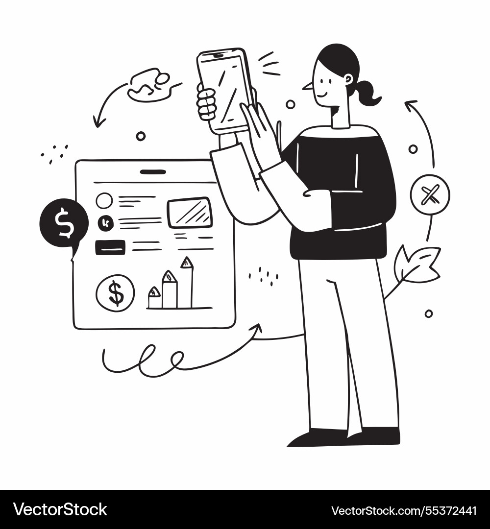 2d minimalize as financial advisor using ai tools 2d minimalize as financial advisor using ai tools vector image