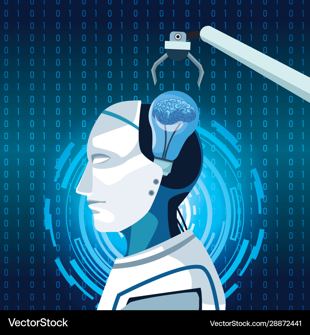 Artificial intelligence technology robotic arm Vector Image