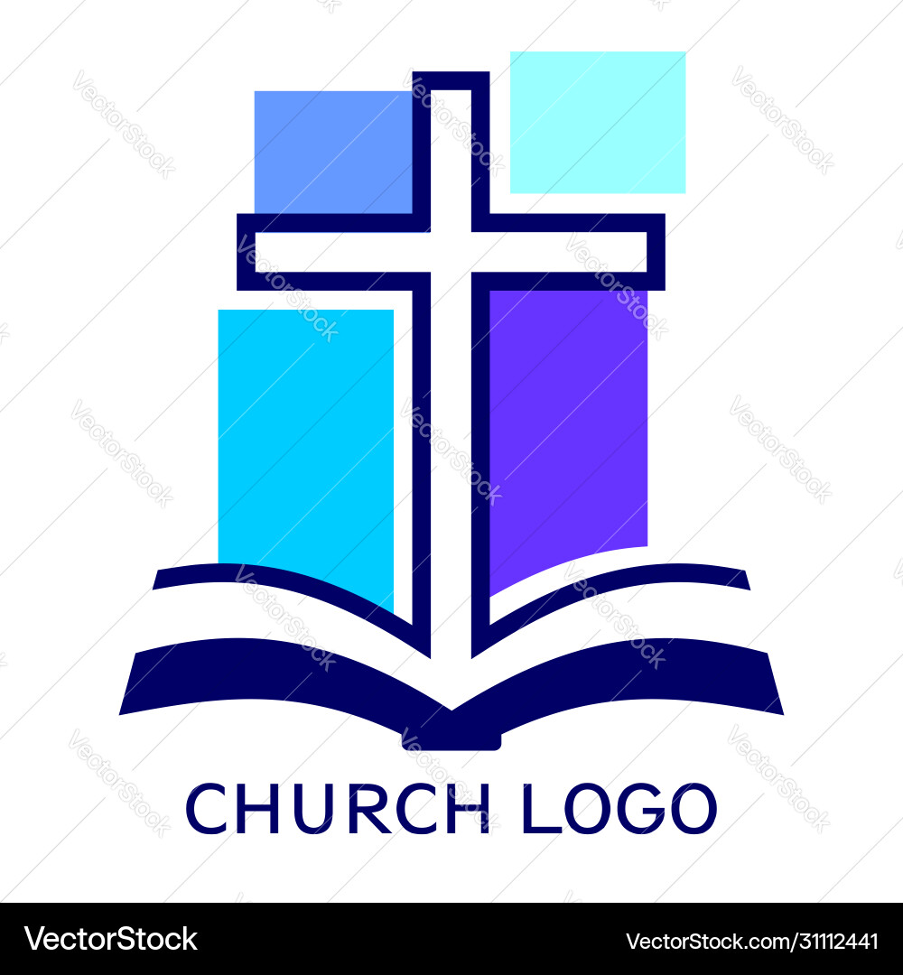 Church logo symbol christianity cross Church logo symbol christianity cross vector image