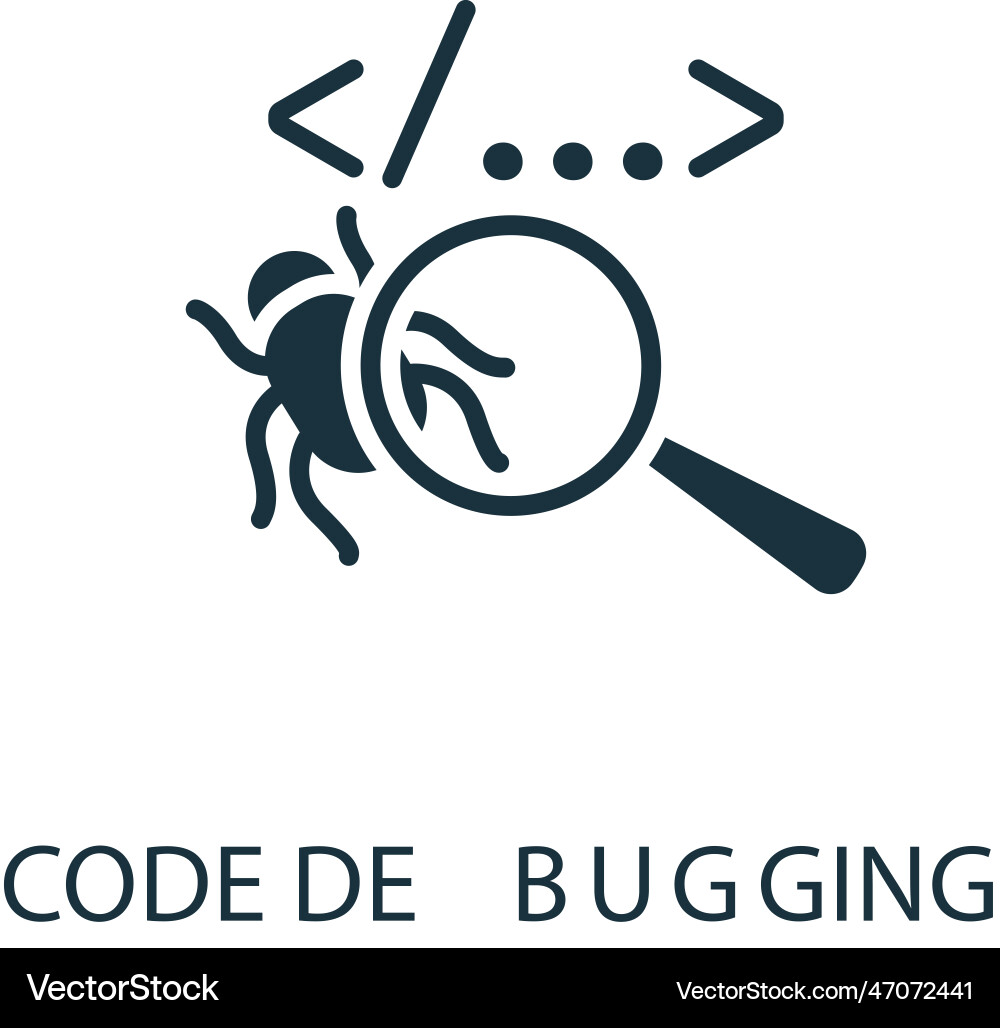 Code debugging icon monochrome simple sign from Code debugging icon monochrome simple sign from vector image