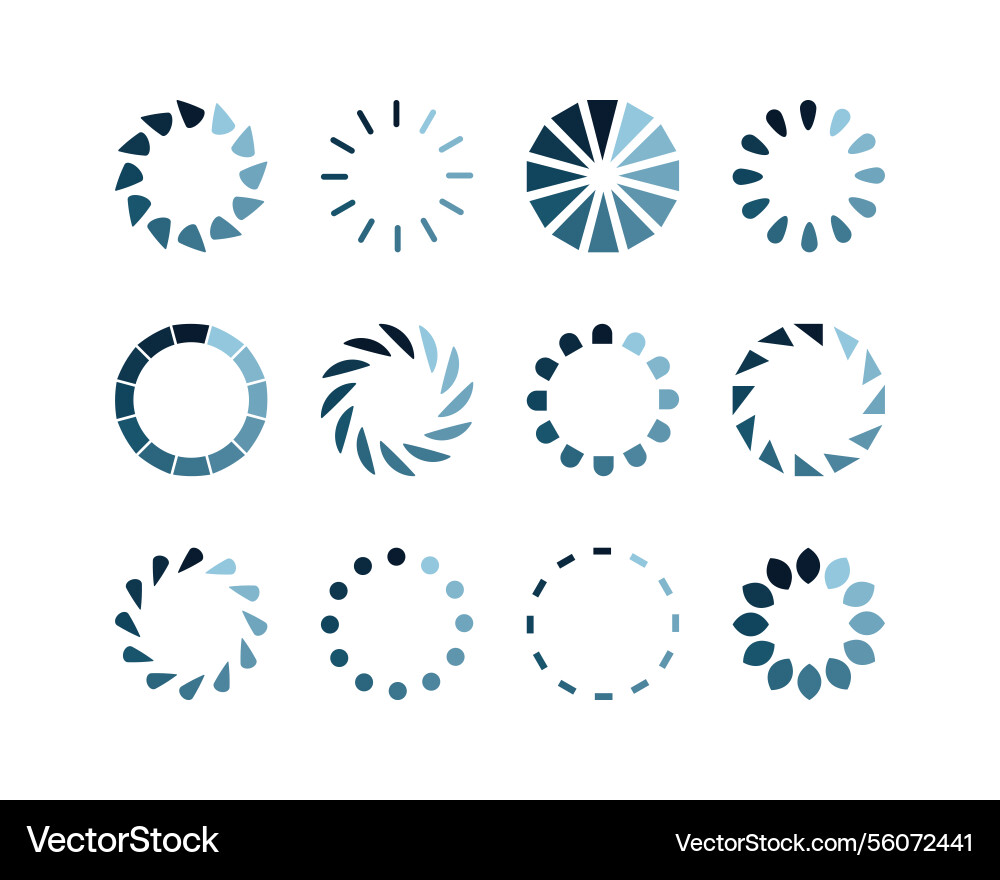 Collection loading bar status icon set of loaded Collection loading bar status icon set of loaded vector image