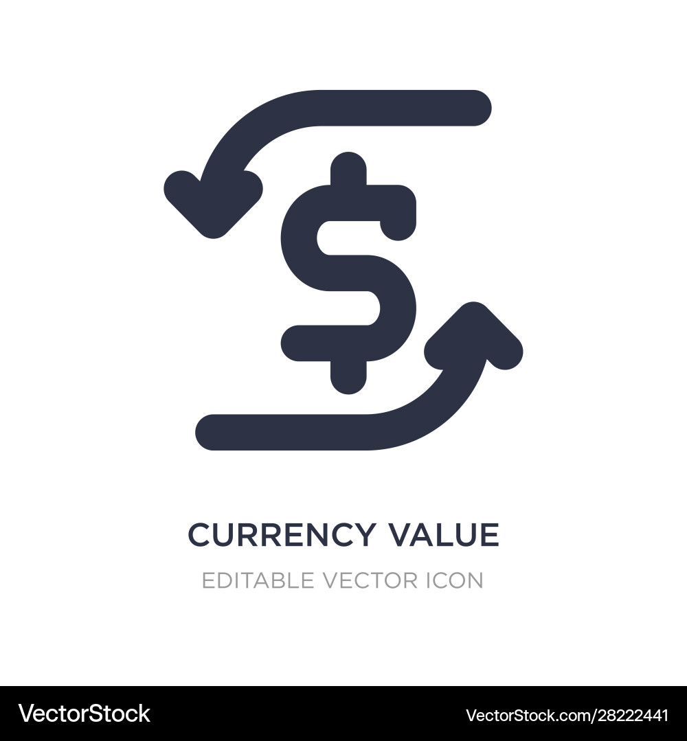 Currency value icon on white background simple Vector Image