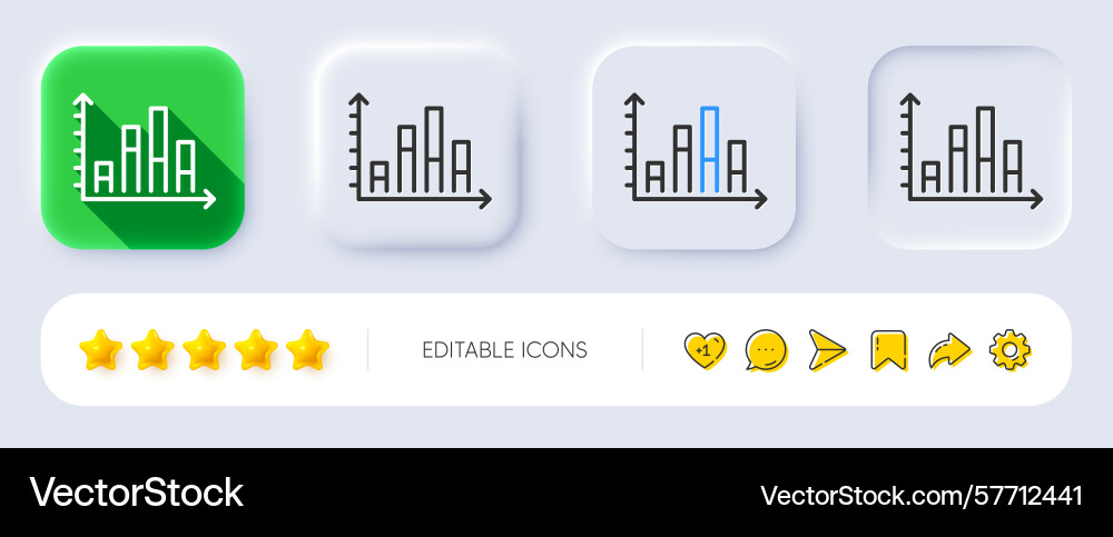 Diagram graph line icon column chart sign Vector Image