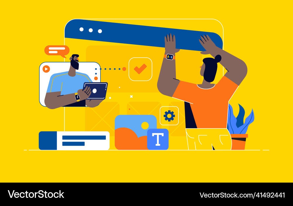 Flat modern design of web Flat modern design of web Vector Image
