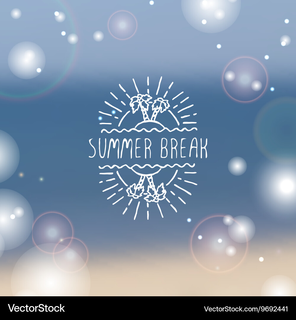 Hand-sketched typographic element with palm trees vector image