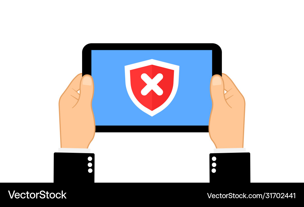 Hands holding tablet computer with check mark Hands holding tablet computer with check mark vector image