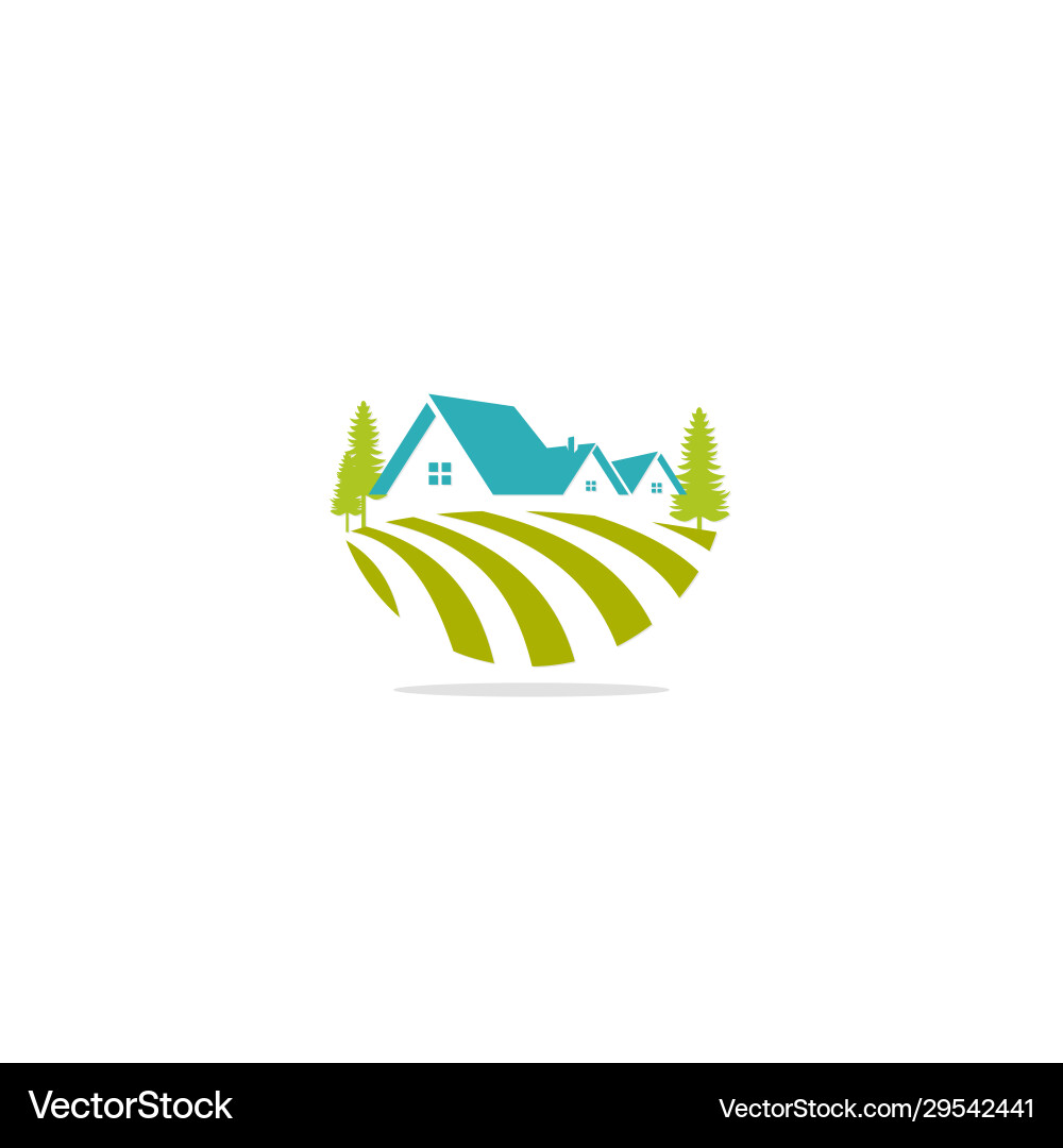 Home Dorf Landschaft Natur Logo Home Dorf Landschaft Natur Logo vektorbild