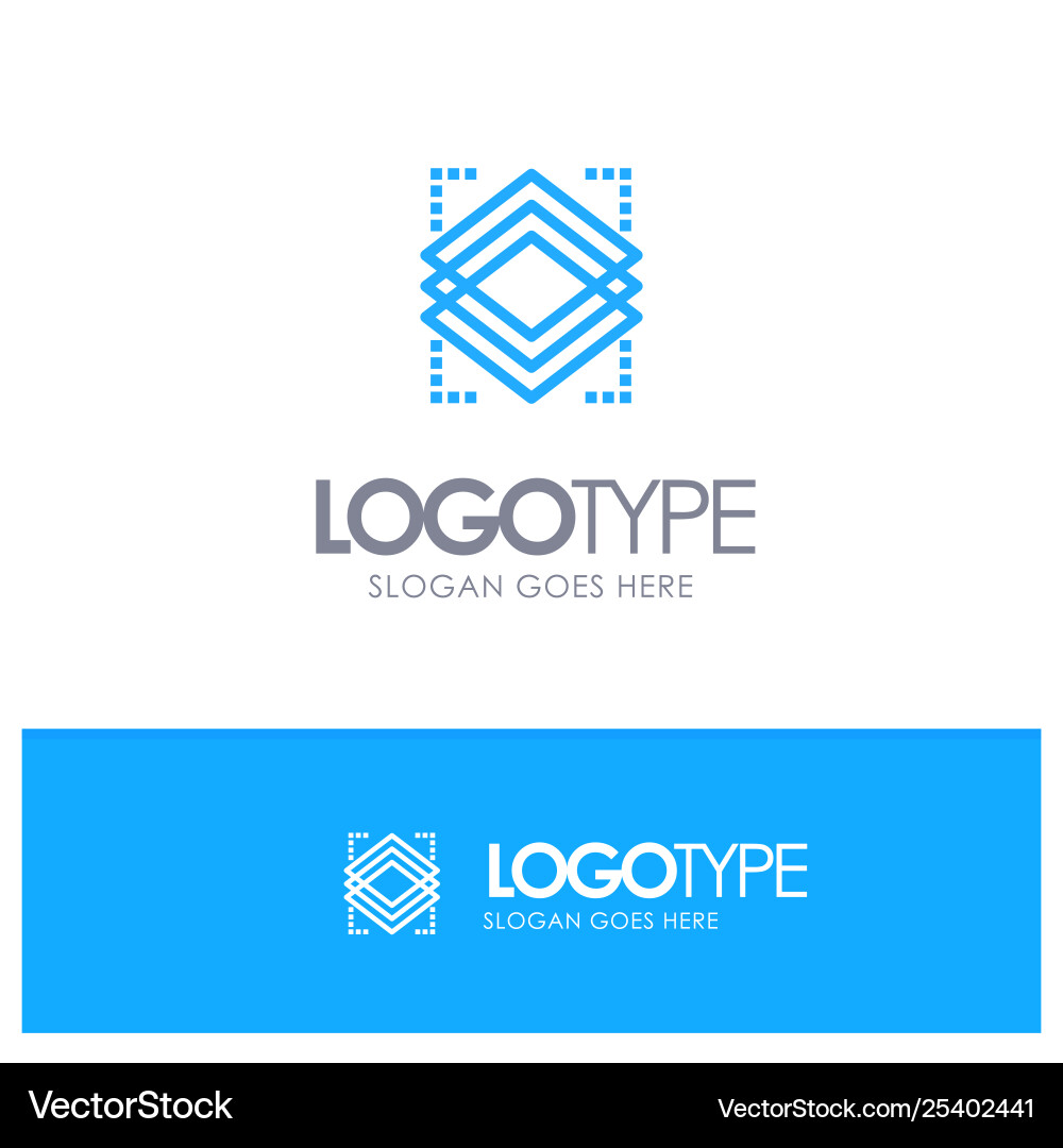 Layers object layer server blue logo line style Layers object layer server blue logo line style vector image