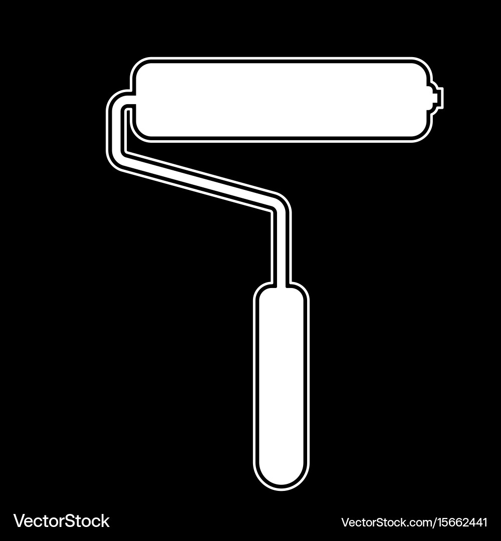 Paint roller the white color icon – Royalty-Free Vector | VectorStock, image size:1000x1080
