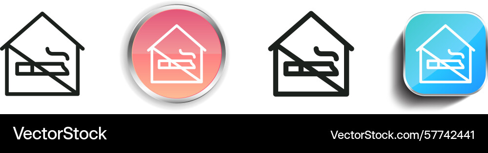 Quit smoking icon thin linear regular and button vector image